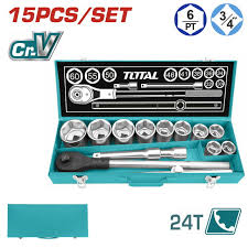 TOTAL jx 15 jeu douilles 3 sur 4 pouces accessoires inclus THT341151