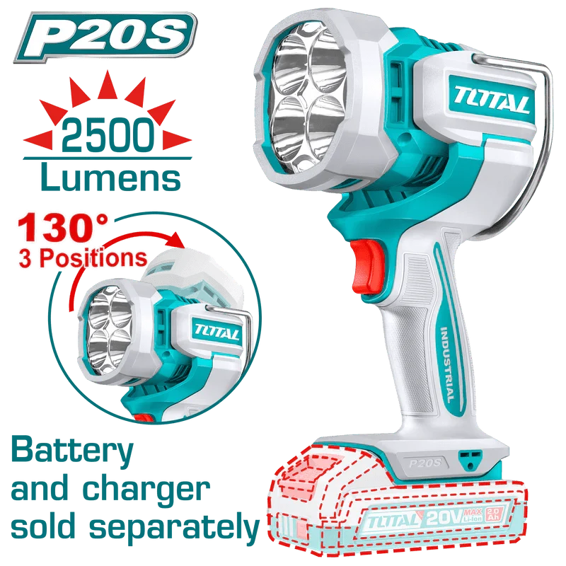 TOTAL lampe de travail 20V 2Ah sans batterie industrielle TWLI20885