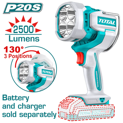 TOTAL lampe de travail 20V 2Ah sans batterie industrielle TWLI20885