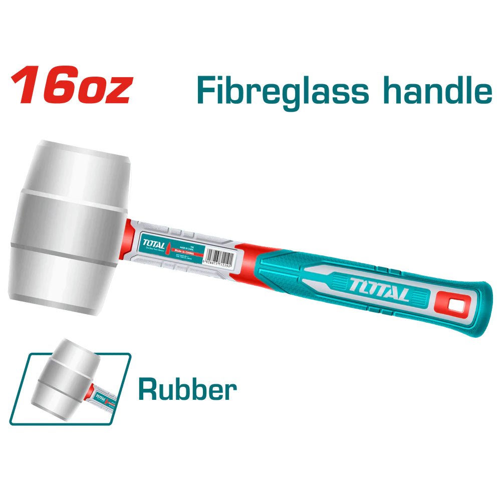 TOTAL maillet en caoutchouc 16 oz poignée fibre de verre THRUH6916