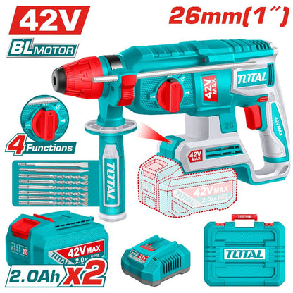 TOTAL marteau perforateur sans fil 42V brushless 26mm TRHLI422682