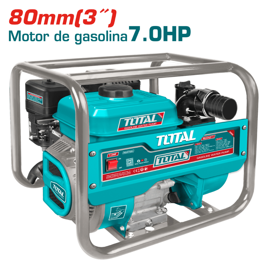 TOTAL motopompe essence 3 pouces 7HP 80 mm aspiration refoulement 4 temps TP3306