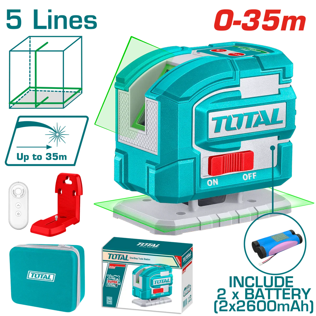 TOTAL niveau laser multilignes vert TLL306502 portée 0 à 35 m