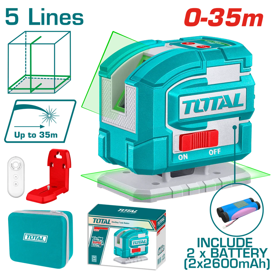 TOTAL niveau laser multilignes vert TLL306502 portée 0 à 35 m