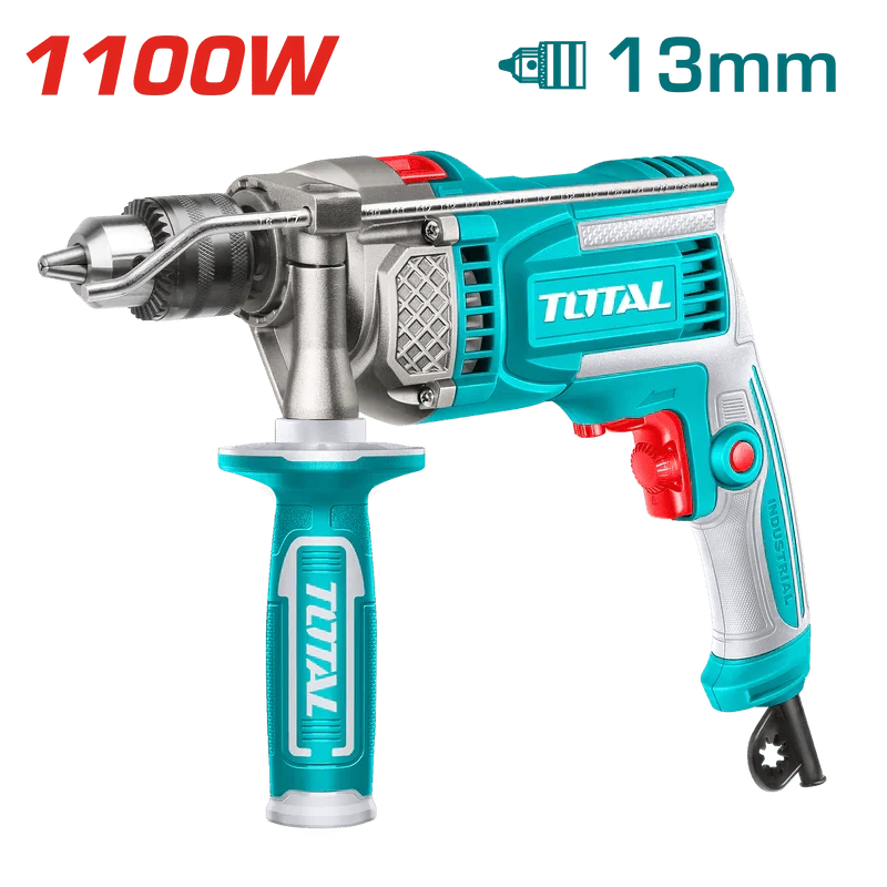 TOTAL perceuse percussion 1100W haute performance avec mandrin 13 mm TG1111366