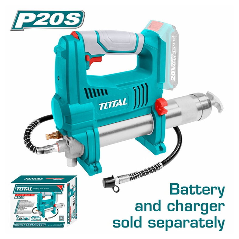 TOTAL pistolet à graisse sans fil 20 v pression maximale 10000 psi TGGLI2010