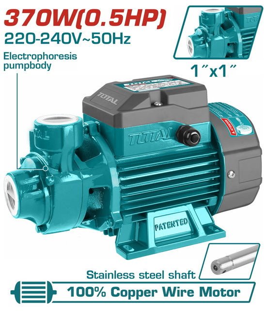 TOTAL pompe eau 0.5HP turb TWP137026 efficace compacte