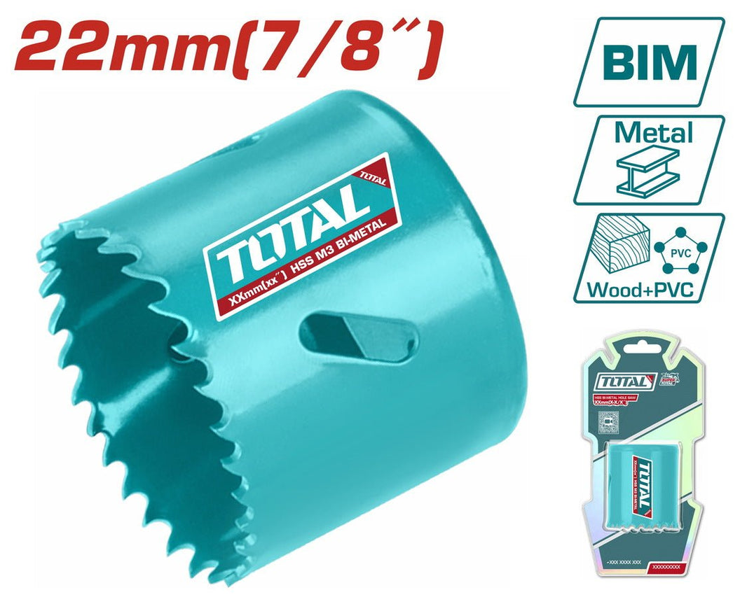 TOTAL scie cloche bim bi métal 22mm Profondeur38mm haute performance TAC410221