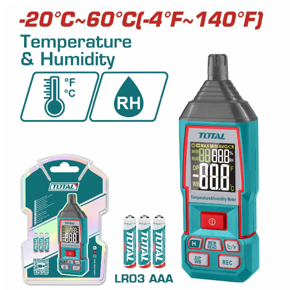 TOTAL tools thermo hygromètre numérique température et humidité TETHT031