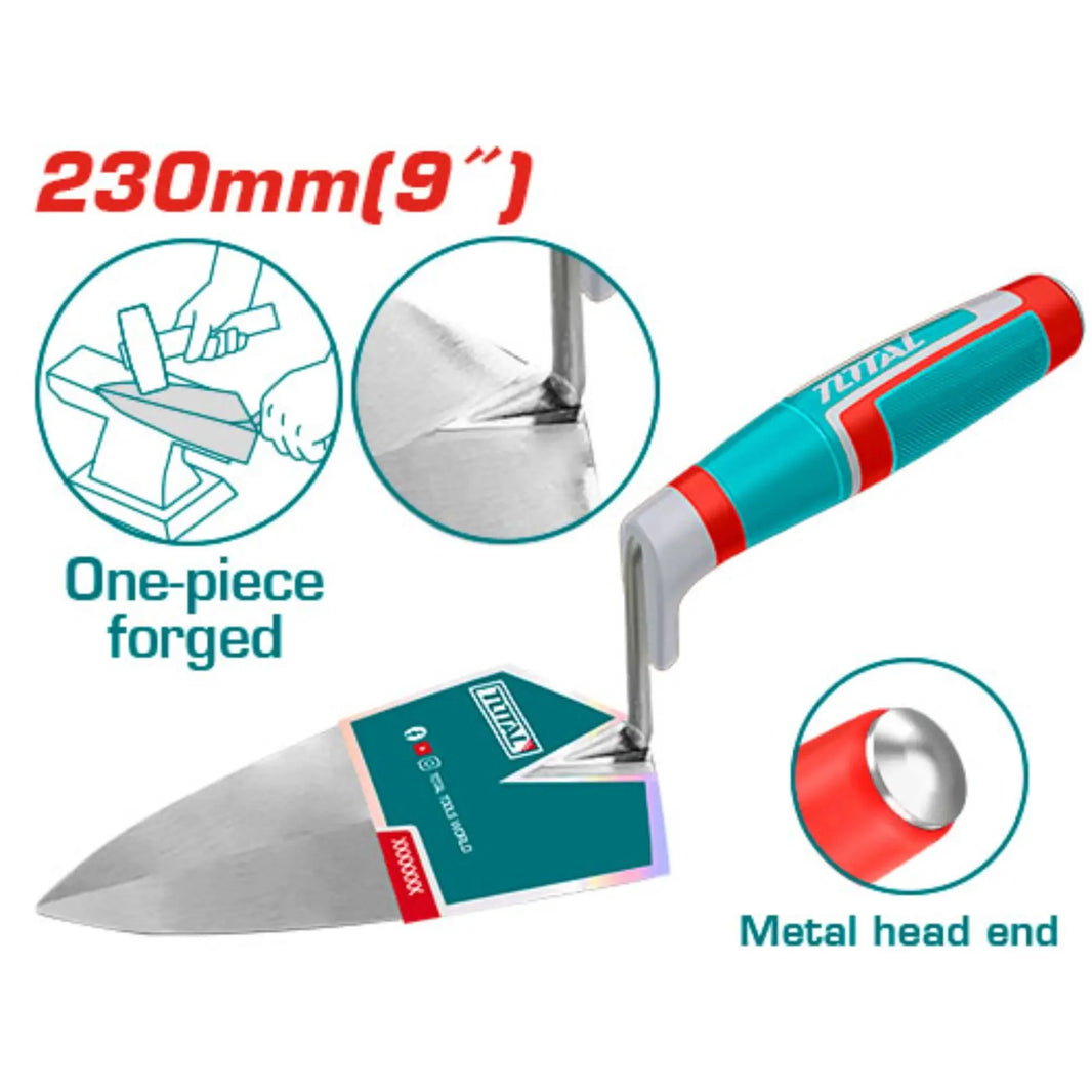 TOTAL truelle de maçon 230 mm forge monobloc pour mortier THT82909