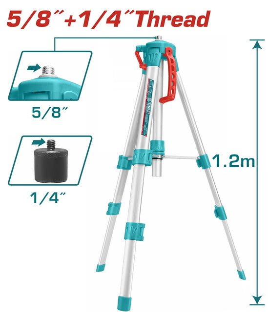 Trépied niveau laser aluminium léger 1,2 m TLLT01152