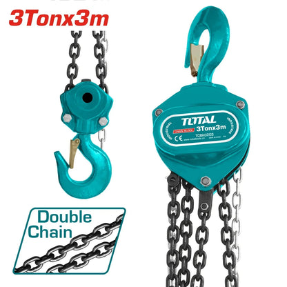 Treuil à chaîne double 3 tonnes hauteur 3 mètres TOTAL TCBK0203