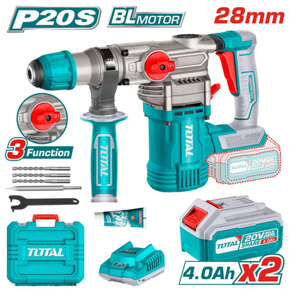 TRHLI202882 marteau perforateur TOTAL 20V SDS plus 28mm kit