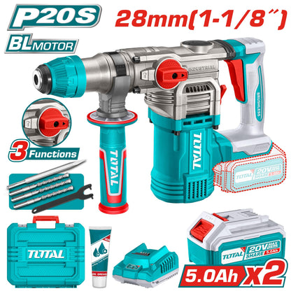 TRHLI202885-Marteau perforateur TOTAL 20V 5Ah sans fil 4.5J