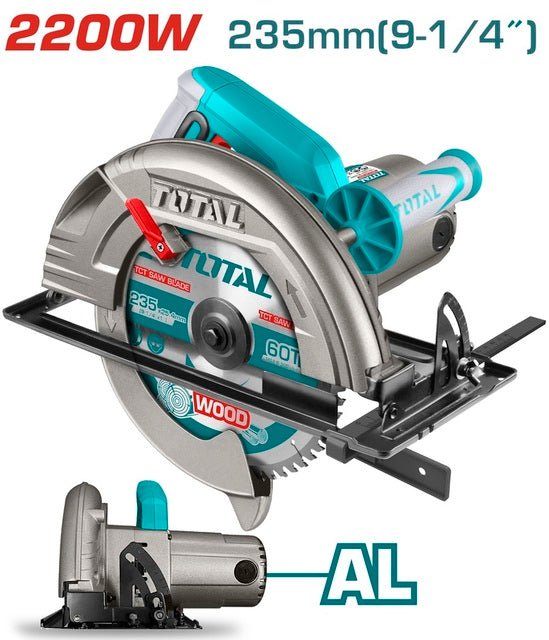TS1222356 – scie circulaire TOTAL 2200W 235mm – découpes