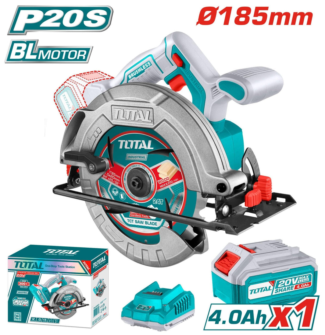 TSLI18511 scie circulaire TOTAL 20V 185mm performante