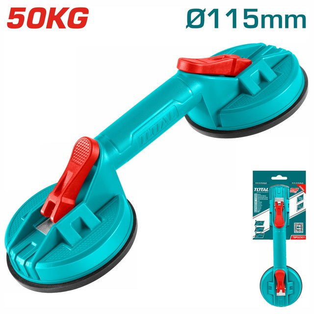 Ventouse double TOTAL 50 kg verre 115 mm robuste et fiable TSP02501