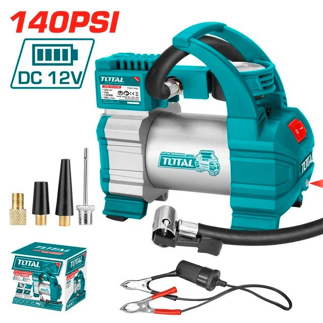TTAC1406 – compresseur auto 12V TOTAL 10 bars – gonflage
