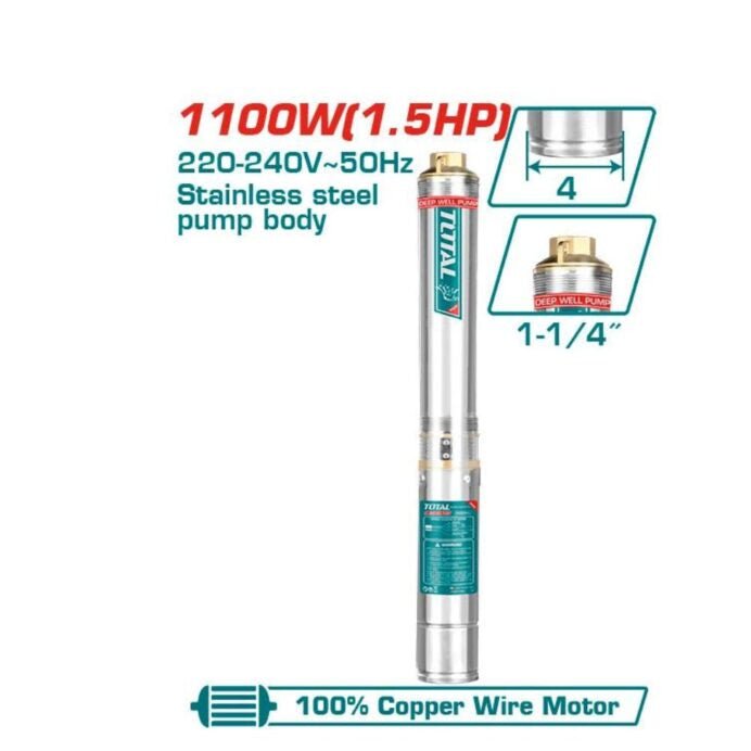 TWP511001 pompe immergée TOTAL 1,5 hp 112 m pour puits