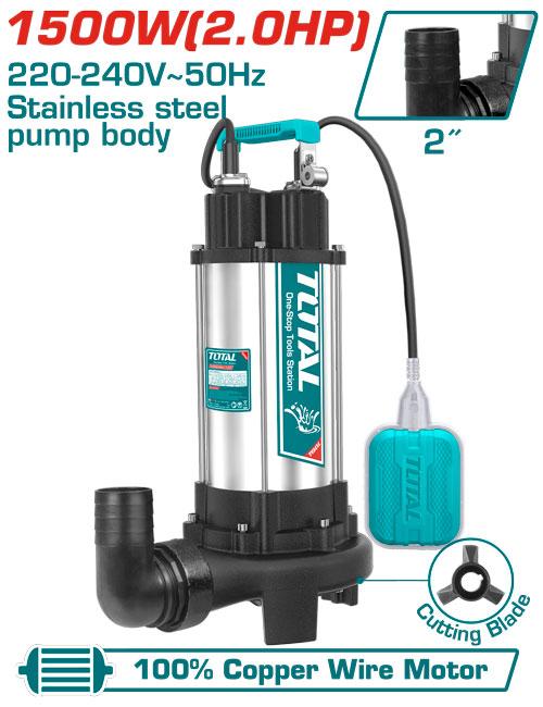 TWP7150026 TOTAL pompe vid cave 1500W 2HP efficace fiable