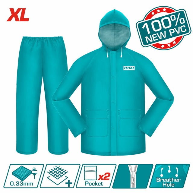 Veste pantalon PVC résistant vert turquoise xl THTRS031XL