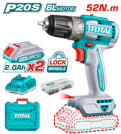 Visseuse 52Nm brushless 20V TOTAL puissant TDLI20453