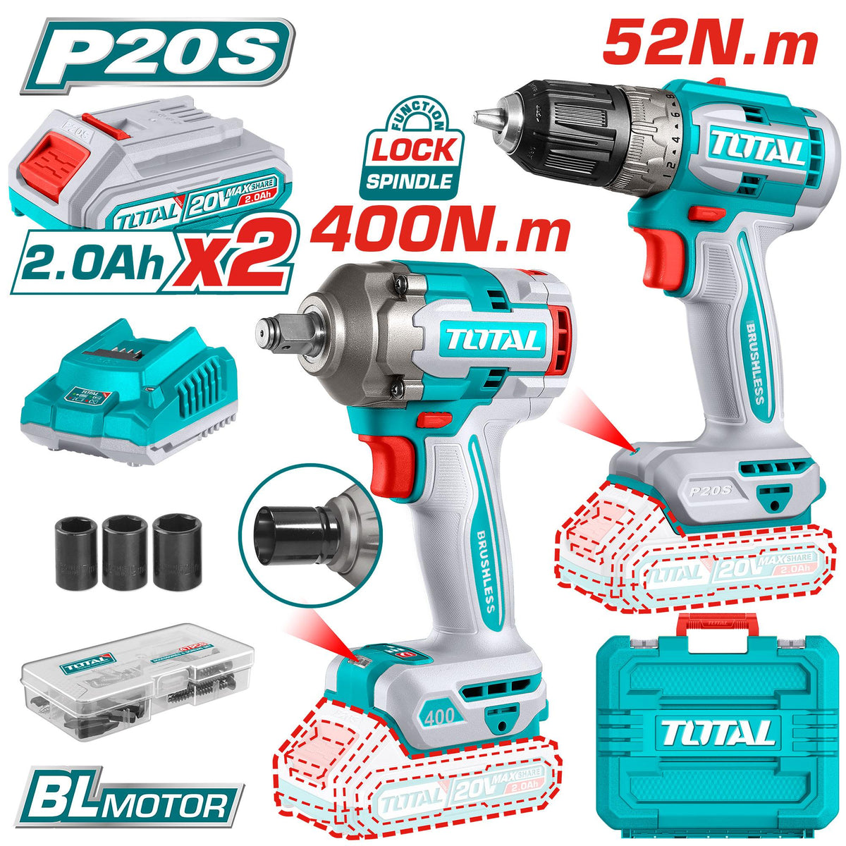 Visseuse boulonneuse 20V TOTAL bricolage TCKLI20271
